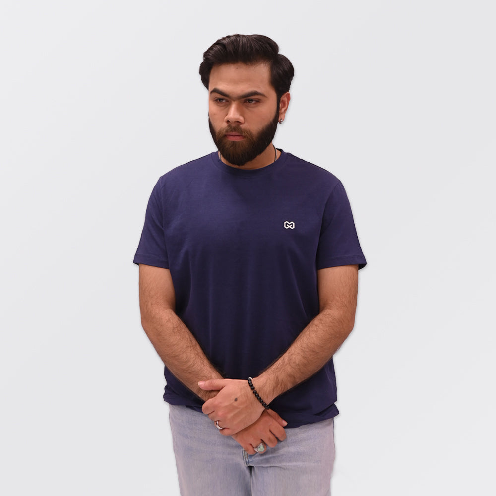 Cotton T-Shirt Charcoal Blue
