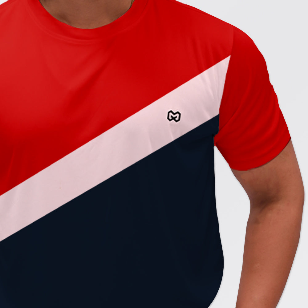 Crimson Cotton Stripped T-Shirt