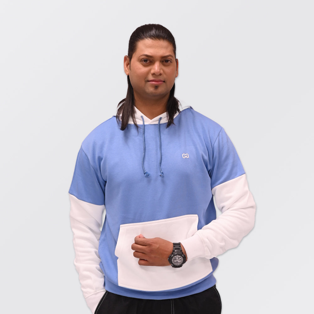 White & Blue Hoodie
